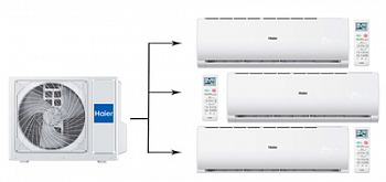 Мульти сплит-система на 3 комнаты Haier Leader Super Match 3U70S2SR5FA/AS18TS5HRA-M/AS07TS6HRA-M*2шт с установкой